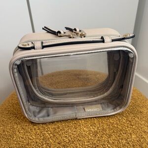 Calpak Small Clear Cosmetics Case in Stone